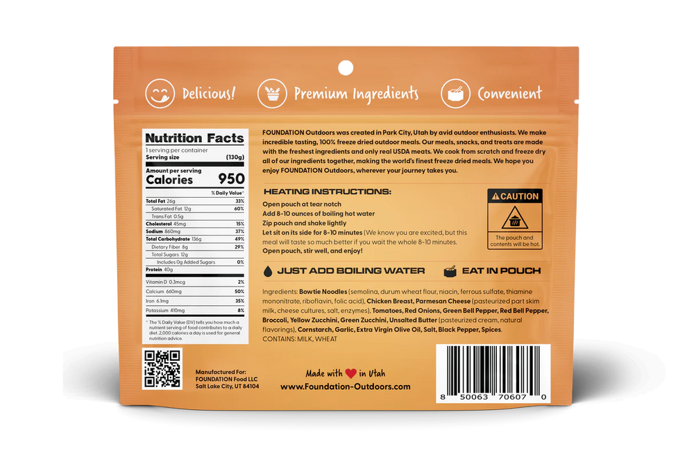 FOUNDATION Outdoors Chicken Pasta Primavera