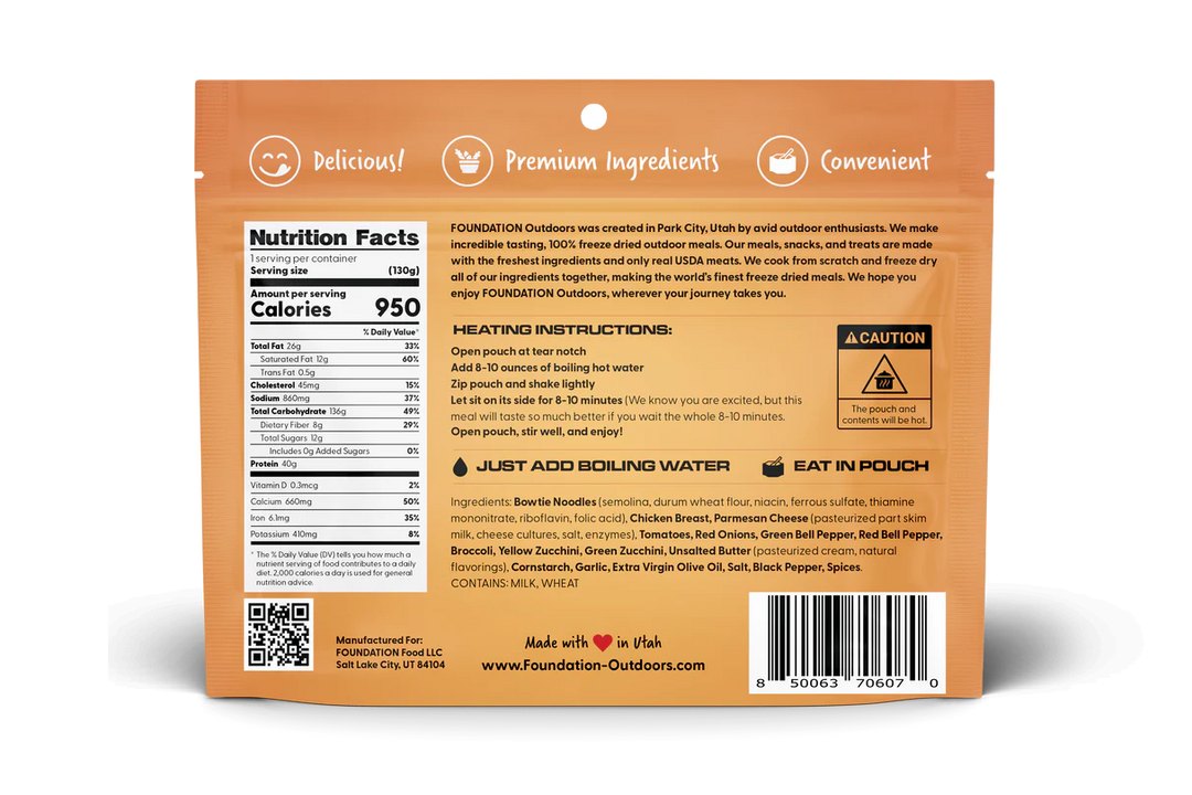 FOUNDATION Outdoors Chicken Pasta Primavera