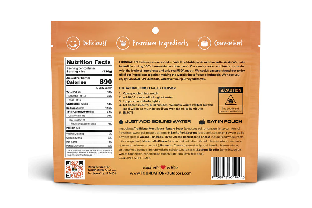 FOUNDATION Outdoors Lasagna