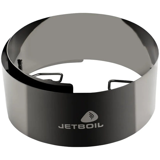 Black metal stove burner with Jetboil logo on a white background