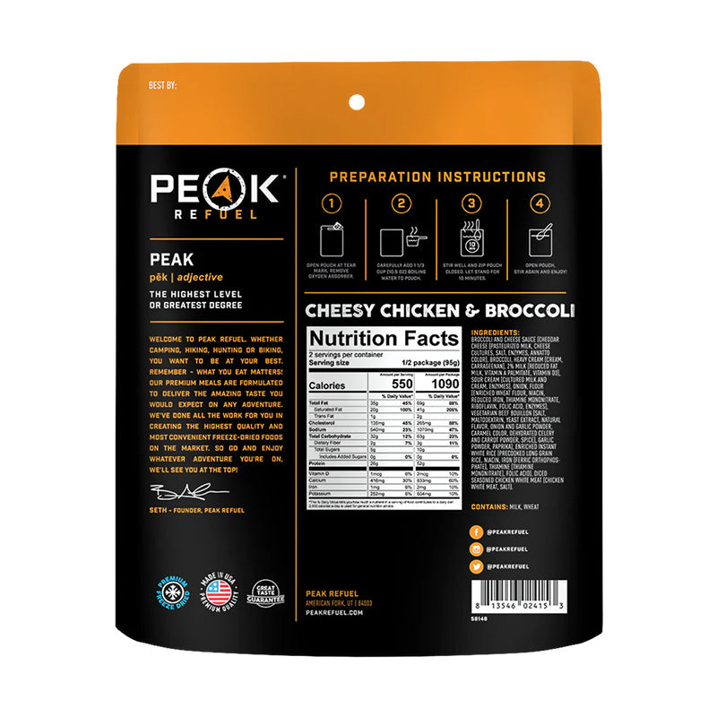 Peak Refuel Cheesy Chicken and Broccoli
