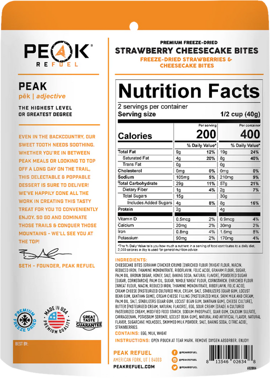 Peak Refuel Strawberry Cheesecake bites