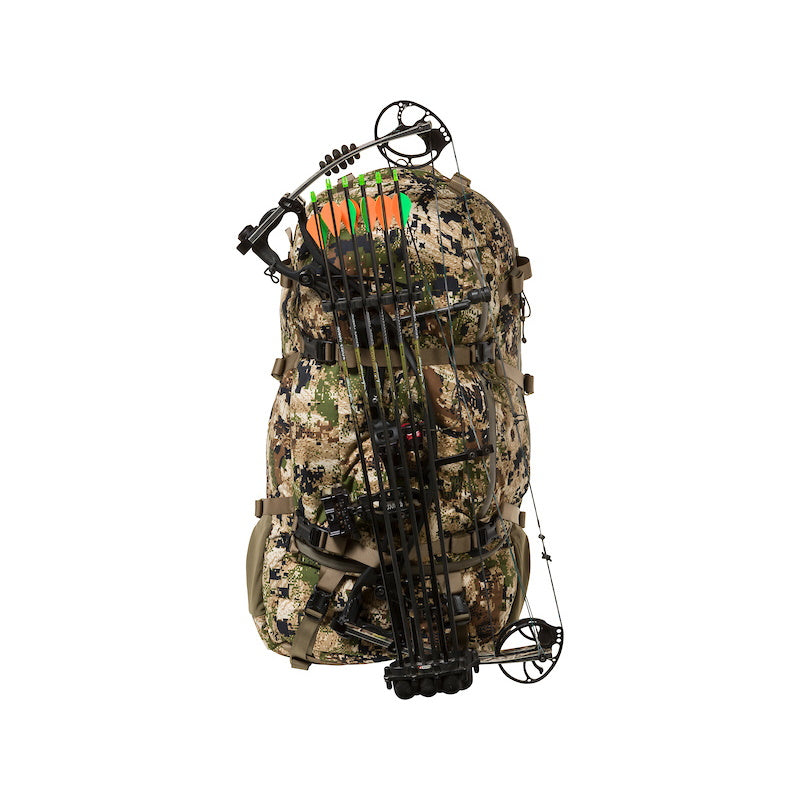 Mystery Ranch Beartooth 80 Color Subalpine Camo Full Pack bow carry view