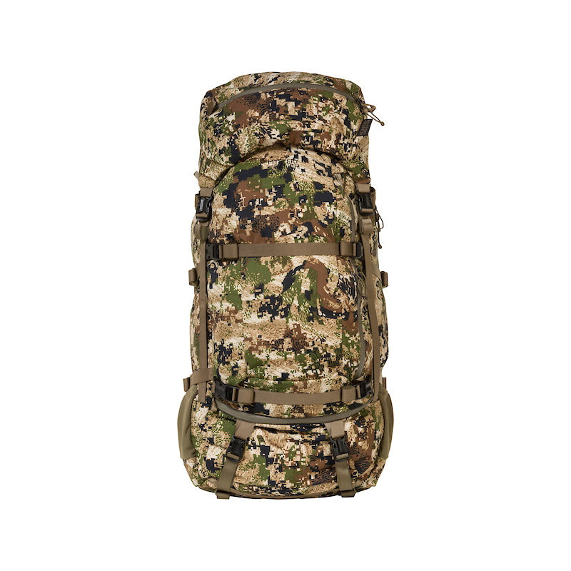 Mystery Ranch Beartooth 80 Color Subalpine Camo Full Pack Front View Lid Open