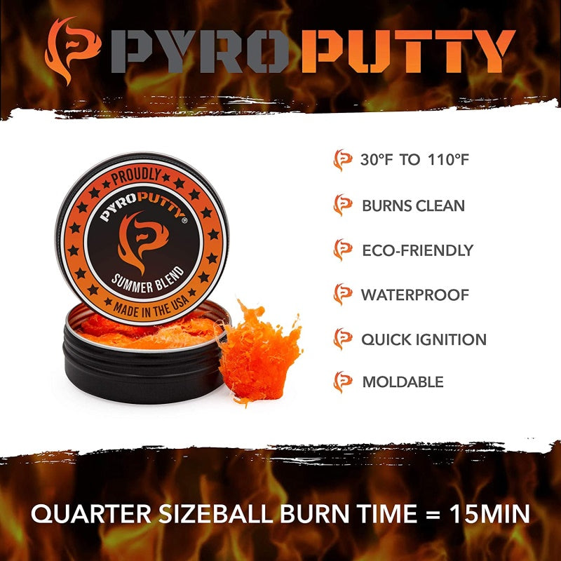 Pyro Putty Waterproof Fire Starter - 5 pack, 0.5oz Cans