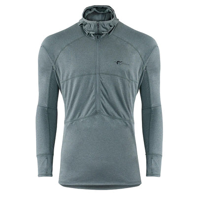 A front-view of the Stone Glacier Synthetic Hoody in stone grey.