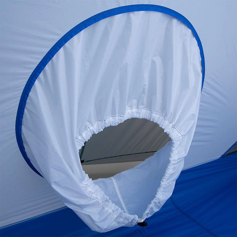 A close-up view of a single vent found within the Stone Glacier Sky Solus 1P Tent.