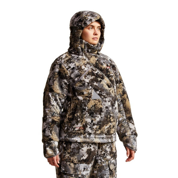 Sitka Women's Fanatic Jacket Elevated model with hood on